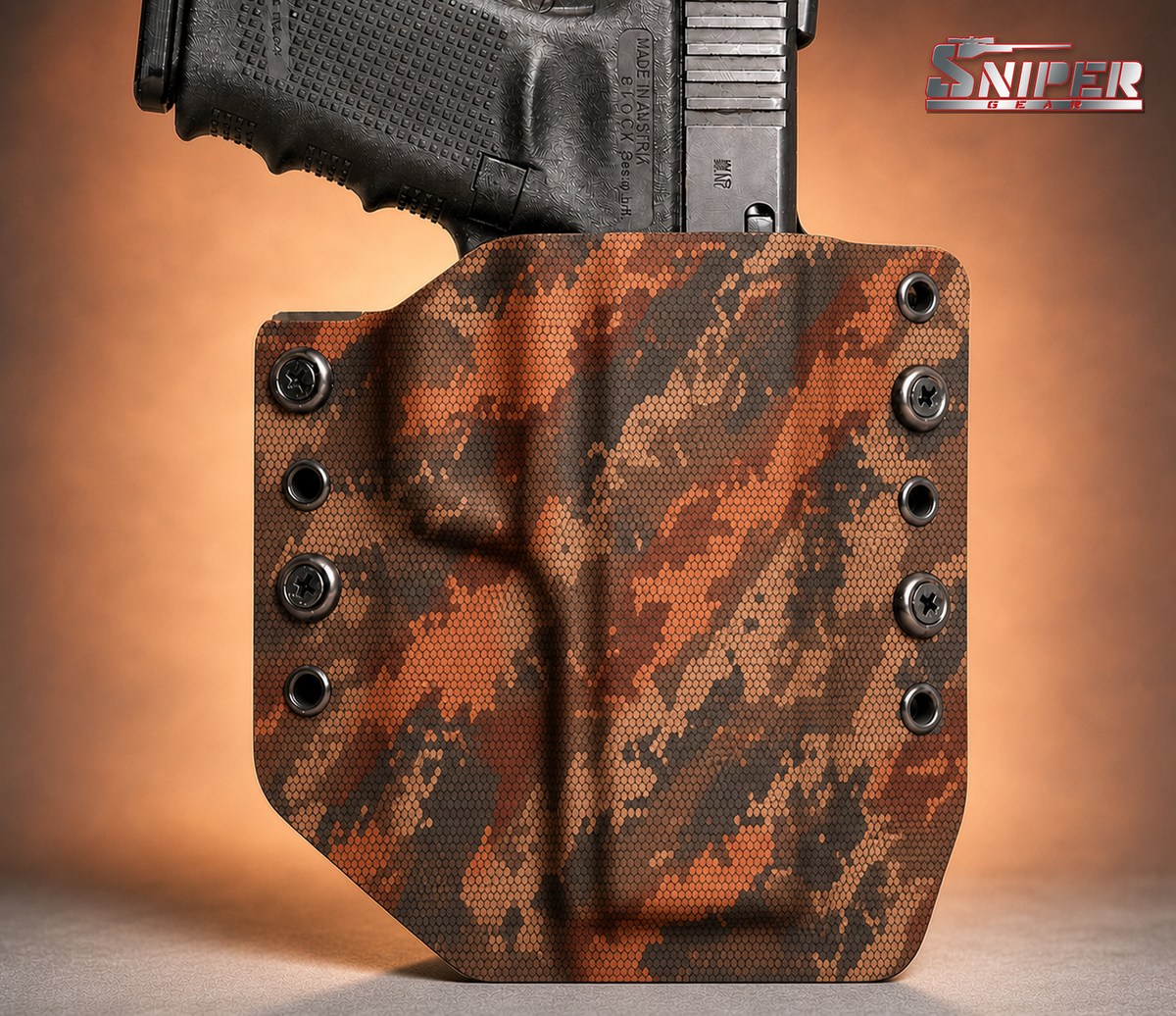 25 Kalahari Ember Cell Camo Sniper Gear infused Kydex holster pattern